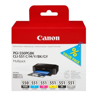 Original Canon PGI-550 CLI 551 / 6496B005 Tintenpatrone MultiPack