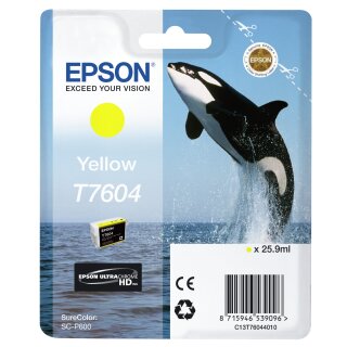 Original Epson T7604 / C13T76044010 Tintenpatrone gelb