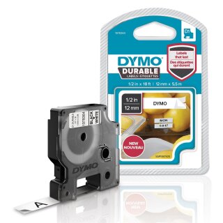 DYMO Beschriftungsband D1 schwarz auf weiß 12 mm