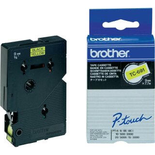 brother Beschriftungsband TC-691 schwarz auf gelb 9 mm