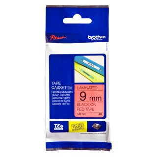 brother Beschriftungsband TZe-421 schwarz auf rot 9 mm