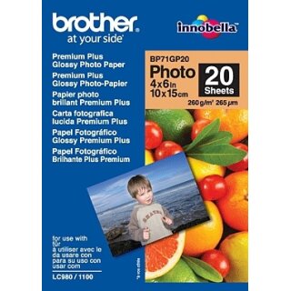 brother Fotopapier BP71GP20 A6 gl&auml;nzend