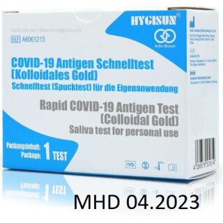 (MHD 09.2024)Hygisun Schnelltest für Laien/ Spucktest Covid 19 Antigen Schnelltest /Spucktest Covid 19