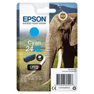 Original Epson 24XL / C13T24324012 Tintenpatrone cyan
