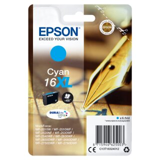 Original Epson 16XL / C13T16324012 Tintenpatrone cyan